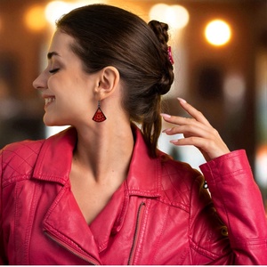 Csipkecsoda - Üveg design fülbevaló - Narancs - ékszer - fülbevaló - lógó fülbevaló - Meska.hu