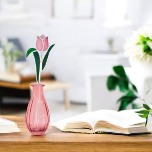 Valentin-napi üveg tulipán örökvirág - Rózsaszín - otthon & életmód - dekoráció - dísztárgy - Meska.hu