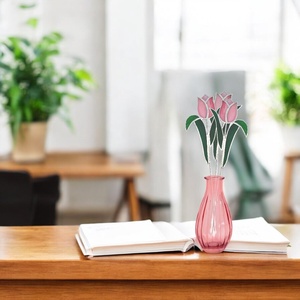 Valentin-napi üveg tulipán örökvirág - Rózsaszín - otthon & életmód - dekoráció - dísztárgy - Meska.hu