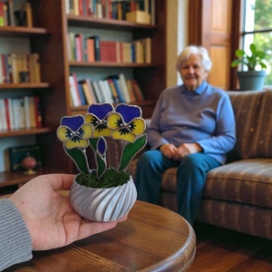 Árvácska üveg örökvirág - Ajándék nagymamának - otthon & életmód - virágdekoráció - virágdíszek - asztali virágdísz - Meska.hu