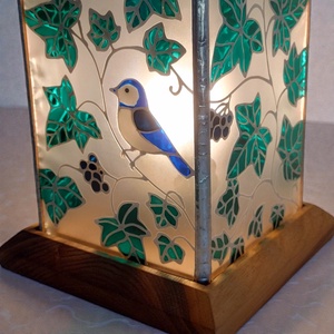 Borostyán fészek - Üveg asztali hangulat lámpa - Meska.hu