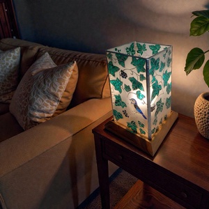 Borostyán fészek - Üveg asztali hangulat lámpa - otthon & életmód - lámpa - asztali lámpa - Meska.hu