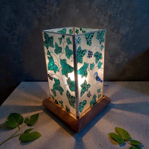 Borostyán fészek - Üveg asztali hangulat lámpa - otthon & életmód - lámpa - asztali lámpa - Meska.hu