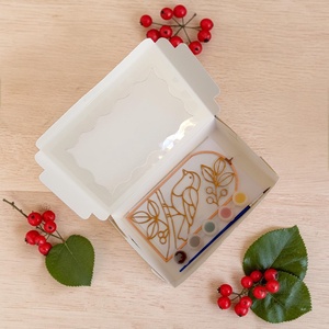 Üvegfestő DIY Alkotó doboz - Vörösbegy - diy (csináld magad) - egységcsomag - Meska.hu