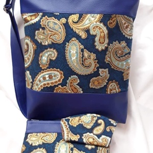 Textilbőr oldaltáska+neszesszer+maszk szett - Meska.hu