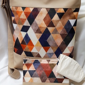 Textilbőr oldaltáska+neszesszer+maszk szett - Meska.hu