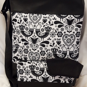 Textilbőr oldaltáska+neszesszer+maszk szett - Meska.hu