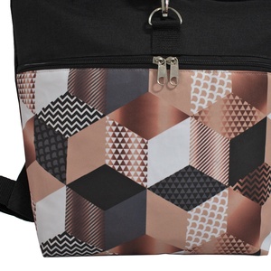 Víz- és kopásálló geometriai mintás roll top hátizsák - táska & tok - hátizsák - hátizsák - Meska.hu