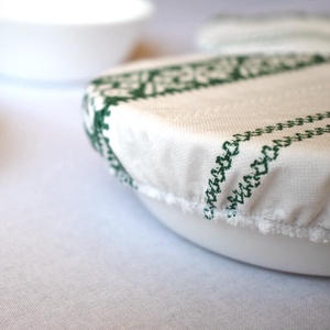 Palóc szőttes zöld mintás edényfedő csomag - otthon & életmód - konyhafelszerelés, tálalás - konyhai textil - edényfogó & edényfedő - Meska.hu