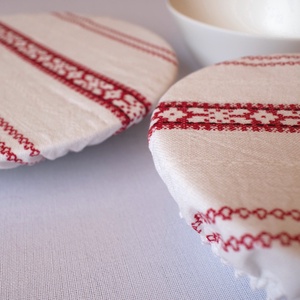 Palóc szőttes piros mintás edényfedő csomag - otthon & életmód - konyhafelszerelés, tálalás - konyhai textil - edényfogó & edényfedő - Meska.hu