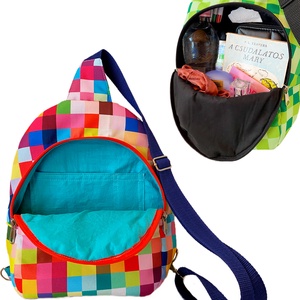 Kockás színes crossbody táska - táska & tok - kézitáska & válltáska - vállon átvethető táska - Meska.hu