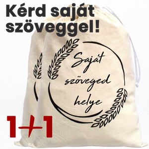 Saját szöveges, feliratos páros kenyeres zsák csomag, Táska & Tok, Bevásárlás & Shopper táska, Kenyeres zsák, Varrás, MESKA
