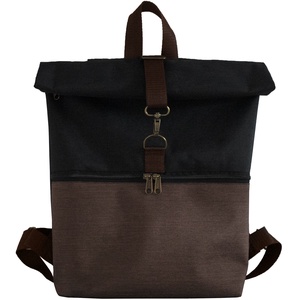 BASIC víz- és kopásálló barna és fekete roll top hátizsák - Meska.hu