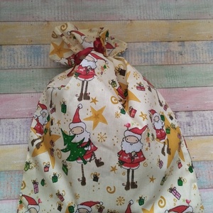 Mikulás mintás Mikulás zsák/ csomagoló - karácsony - mikulás - mikulás zsák - Meska.hu