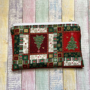 Karácsonyfa mintás uzsonnás tasak/ zsák/ csomagoló, Karácsony, Mikulás, Mikulás zsák, Varrás, MESKA