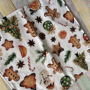 Mézeskalács mintás újraszalvéta/textilszalvéta - táska & tok - uzsonna- & ebéd tartó - szendvics csomagoló - Meska.hu