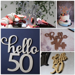 Hello 30, hello 50 születésnapi humoros tortadísz /hűtőmágnes Tortadekoráció Születésnapi tortadísz - otthon & lakás - konyhafelszerelés, tálalás - sütés, főzés - sütidísz - Meska.hu