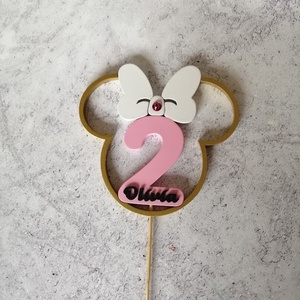 Kislány Minnie füles születésnapi tortadísz névvel / hűtőmágnes Torta dekoráció születésnapra Szülinapi tortadekoráció - otthon & életmód - konyhafelszerelés, tálalás - Meska.hu