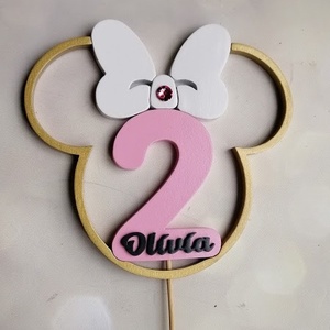 Kislány Minnie füles születésnapi tortadísz névvel / hűtőmágnes Torta dekoráció születésnapra Szülinapi tortadekoráció - otthon & életmód - konyhafelszerelés, tálalás - Meska.hu