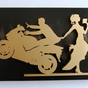 Motoros esküvői torta dísz, Honda cbr esküvői csúcsdísz.  - esküvő - dekoráció - sütidísz - Meska.hu