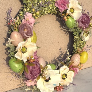 Húsvéti nyuszis ajtódísz, kopogtató, virágkoszorú - otthon & életmód - dekoráció - ajtó- és ablak dekoráció - ajtódísz & kopogtató - Meska.hu