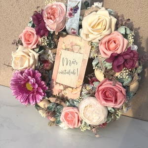 Ajtódísz, kopogtató, virágkoszorú - otthon & életmód - dekoráció - ajtó- és ablak dekoráció - ajtódísz & kopogtató - Meska.hu