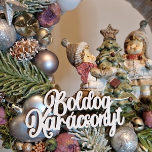 Karácsonyi ajtódísz kopogtató  - karácsony - adventi díszek - adventi ajtódísz - Meska.hu