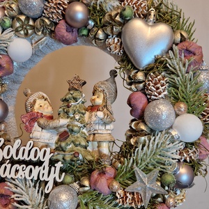 Karácsonyi ajtódísz kopogtató  - karácsony - adventi díszek - adventi ajtódísz - Meska.hu