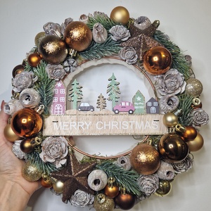 Karácsonyi ajtódísz kopogtató  - karácsony - adventi díszek - adventi ajtódísz - Meska.hu