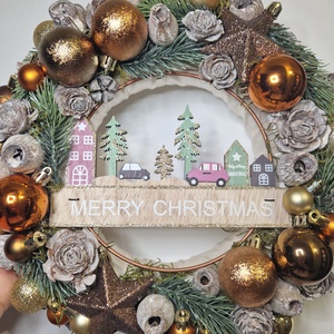 Karácsonyi ajtódísz kopogtató  - karácsony - adventi díszek - adventi ajtódísz - Meska.hu