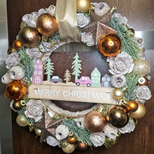 Karácsonyi ajtódísz kopogtató  - karácsony - adventi díszek - adventi ajtódísz - Meska.hu