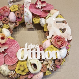 Tavaszi ajtódísz, kopogtató, virágkoszorú,  - otthon & életmód - dekoráció - ajtó- és ablak dekoráció - ajtódísz & kopogtató - Meska.hu