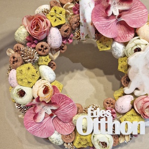 Tavaszi ajtódísz, kopogtató, virágkoszorú,  - otthon & életmód - dekoráció - ajtó- és ablak dekoráció - ajtódísz & kopogtató - Meska.hu