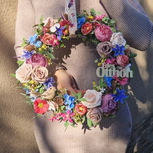 Nyári őszi ajtódísz, kopogtató, virágkoszorú - otthon & életmód - dekoráció - ajtó- és ablak dekoráció - ajtódísz & kopogtató - Meska.hu