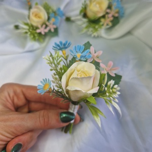 Vőlegény, tanu, vőfély, örömapa kitűző, Esküvő, Kiegészítők, Kitűző, Virágkötés, MESKA