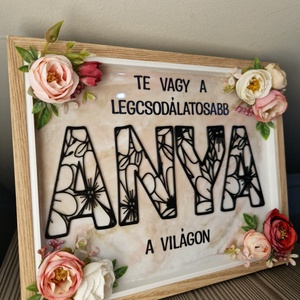 Anyák napi, köszöntő, szülőköszöntő keret epoxyval - esküvő - emlék & ajándék - szülőköszöntő ajándék - Meska.hu