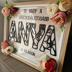 Anyák napi, köszöntő, szülőköszöntő keret epoxyval - esküvő - emlék & ajándék - szülőköszöntő ajándék - Meska.hu