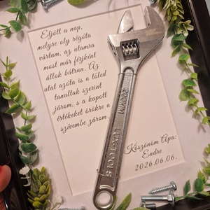 Greenery esküvői szülőköszöntő fekete epoxy kerettel, szerszámmal - esküvő - emlék & ajándék - szülőköszöntő ajándék - Meska.hu