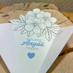 Anyák napi virágcsokor formájú színező (kék) - digitális, letölthető - művészet - grafika & illusztráció - digitális - Meska.hu