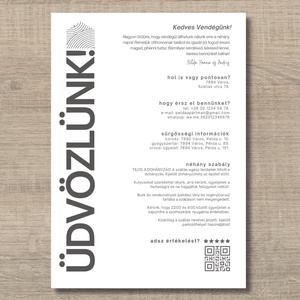 Letölthető - Vendéginfó csomag magyar/angol nyelven (üdvözlő házirenddel, wifi adatok, kicsekkolás infók) -  - művészet - grafika & illusztráció - digitális - Meska.hu