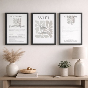 Letölthető - Vendéginfó csomag magyar/angol nyelven (üdvözlő házirenddel, wifi adatok, kicsekkolás és vendégvélemény) -  - Meska.hu