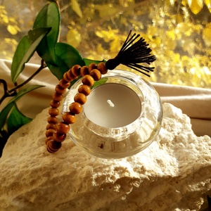 Gyömbér fa mala karkötő  a belső stabilitásért - otthon & életmód - dekoráció - spiritualitás - mala - Meska.hu