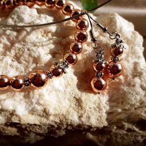 Rosegold Kisasszony Hematit szett  a finom elegancia és önbizalom hangja - ékszer - ékszerszett - Meska.hu