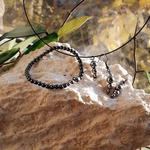 Téli Fény  ezüsthematit ékszerszett, a tisztaság és védelem jegyében, Ékszer, Ékszerszett, , MESKA