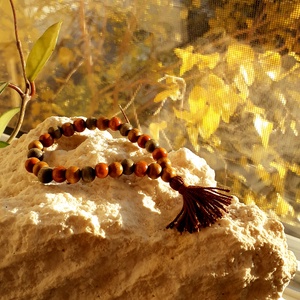 Őszi Hangulat  27 szemes fa mala középbarna bojttal - Meska.hu