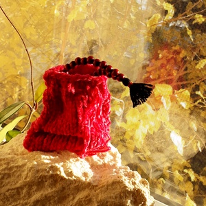 Bordó Lélekfény fa mala karkötő  a bátorságért - otthon & életmód - dekoráció - spiritualitás - mala - Meska.hu