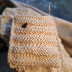 Zsákbamacska � Pamut ékszertartó meglepetés fülbevalóval Derűhullám - ékszer - fülbevaló - lógó fülbevaló - Meska.hu