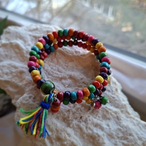 108 szemes tekercselt karkötő � színes boho fókuszékszer - Meska.hu