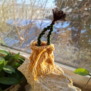 27 szemes fa mala karkötő � Sötétzöld színű (10mm) - otthon & életmód - dekoráció - spiritualitás - mala - Meska.hu