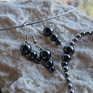 Hematit ékszerszett (karkötő, fülbevaló, medál) � Hófény - ékszer - ékszerszett - Meska.hu